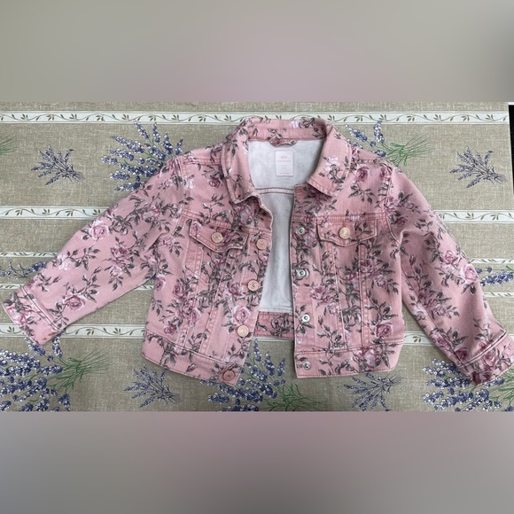 EUC Gap X LoveShackFancy floral denim jacket — toddler size 4 - Picture 2 of 4